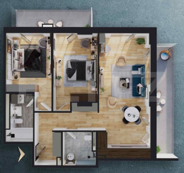 Apartament 3 camere, 77.50 mp, zona RIVUS, COMISION 0