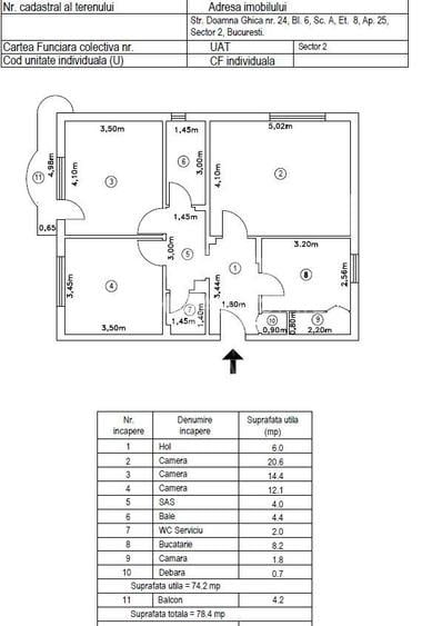 3 CAMERE, 78,4 MP | BLOC DIN 1990, ANVELOPAT | DOAMNA GHICA - 23
