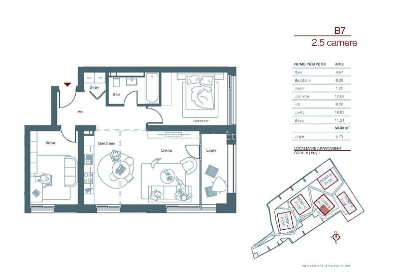 Apartament 2,5  camere, proiect Ana Residence , str. Stuparilor ,Timisoara - 7