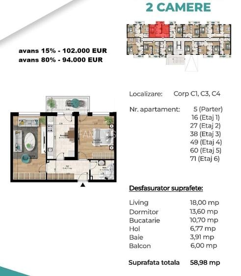 Metrou Berceni 400m - 2 camere 63.2mp bloc nou 2026 - 4