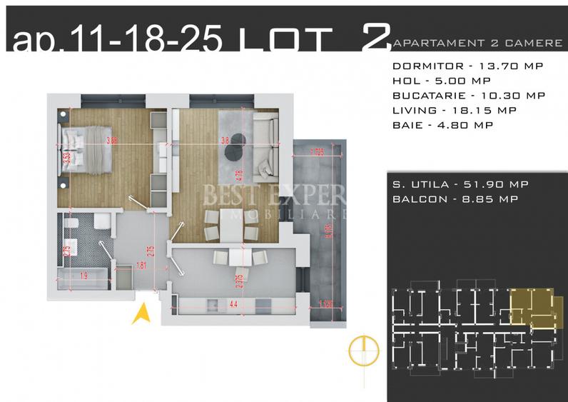 2 Camere | Parcare BONUS Indiferent de Avans | Comision 0% | Direct Dezvoltator