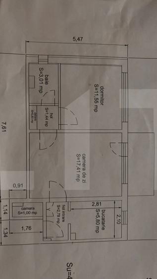 Apartament cu 2 camere, 44 mp, zona Simeria