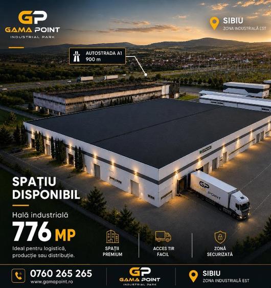 Hala langa A1, TOATE DOTARILE, zona Est 776 mp utili, langa A1