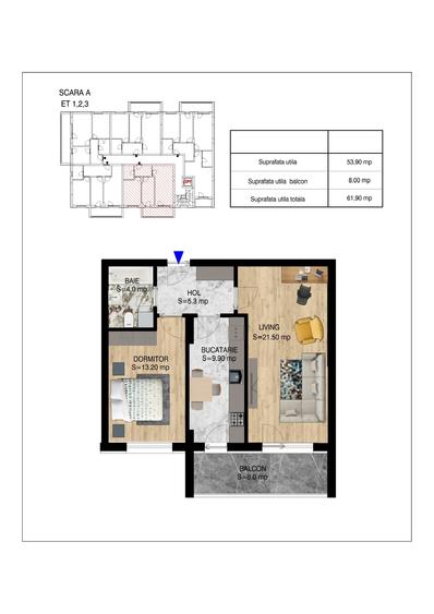 Ap 2 camere bloc 2026, 2 lifturi, INCALZIRE IN PARDOSEALA, PREDARE SEPTEMBRIE