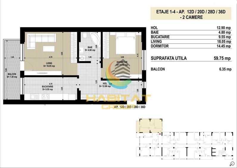 2 camere Brancoveanu Grand Arena mutare imediata acte gata
