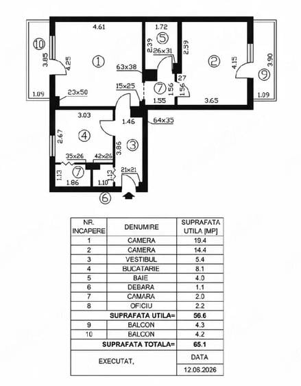 Apartament 2 camere/ Doamna Ghica/ Bloc reabilitat/ 65 mp