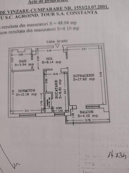 Tomis 1, apartament cu doua camere decomandate.