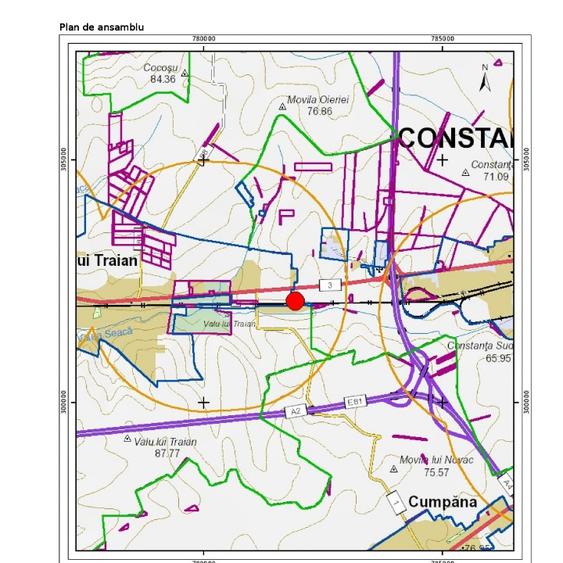 Teren intravilan 3.000 mp UAT Constanța (între DN3 și Calea Ferată)