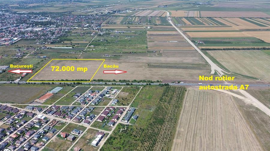 Teren de vanzare pe E 85 langa Autostrada A7 Focsani