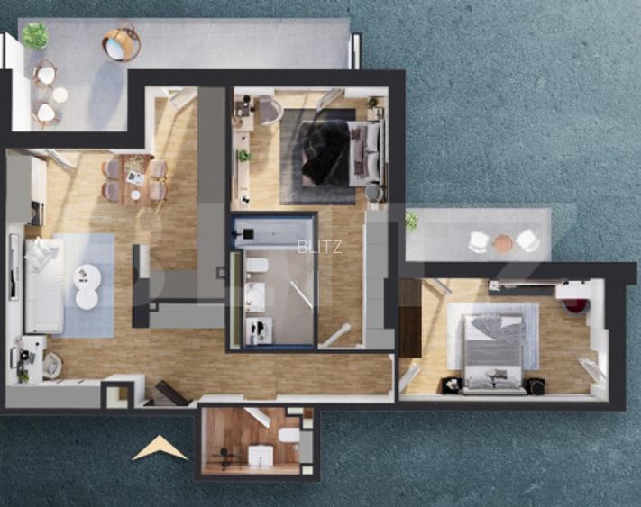 Apartament cu 3 camere, 81 mp, Ansamblu rezidential standard NZEB_zona RIVUS - 2