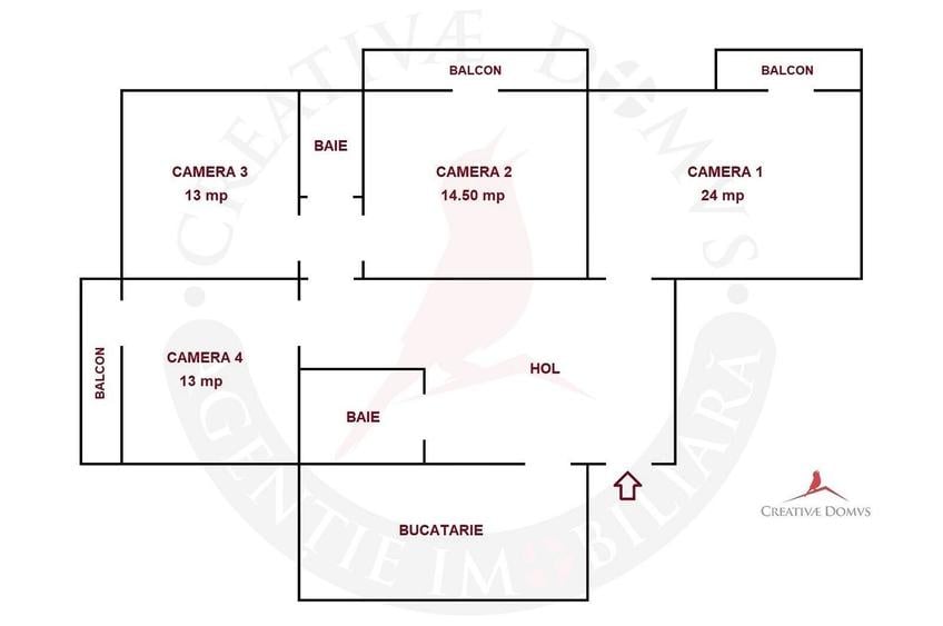 Stirbei Voda / Apartament cu 4 camere, 100 mp