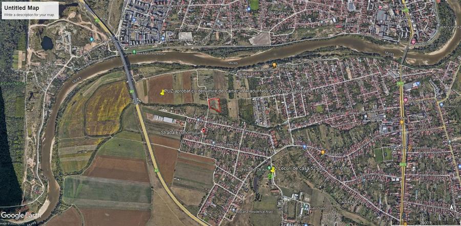 Proiect imobiliar cu PUZ la intrare pe noul Pod peste Mures in Aradul Nou