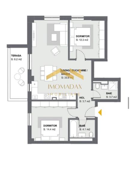 -Apartament-3 camere -2 bai-