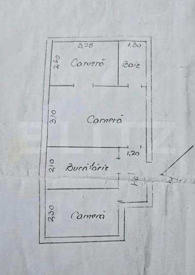 Apartament 3 camere, 44.35 mp, zona Bucium