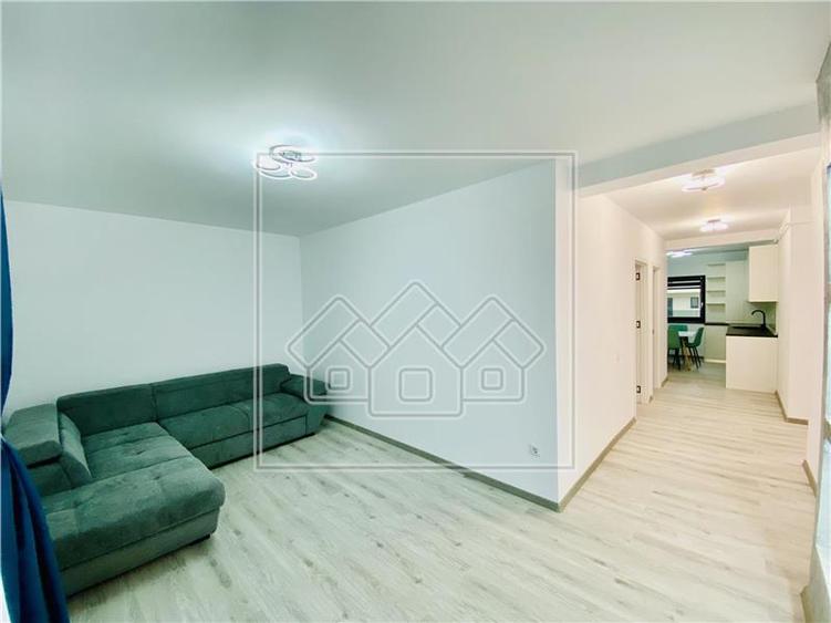 Ap. 2 camere si gradina, mobilat si utilat modern, zona D. Stanca