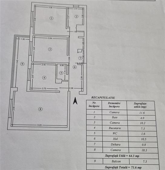 Apartament cu 3 camere de vanzare