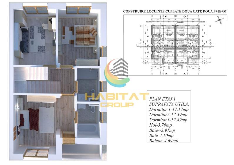 Casa duplex in zona centrala  Popesti Leordeni