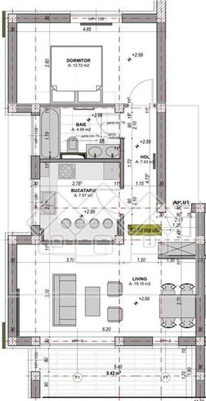 Apartament la cheie, 2 camere, etaj 1/2, intabulat, mobilat si utilat