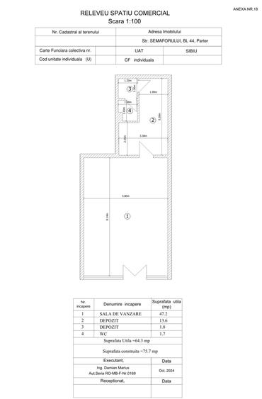 Spatiu Comercial de inchiriat Sibiu, Str. Semaforului nr. 44 Pret Negociabil