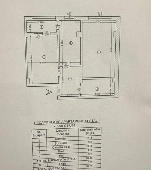 2 camere Decomandat- bloc nou - intabulat- 57 mp - 100000 euro TVA 21% inclus