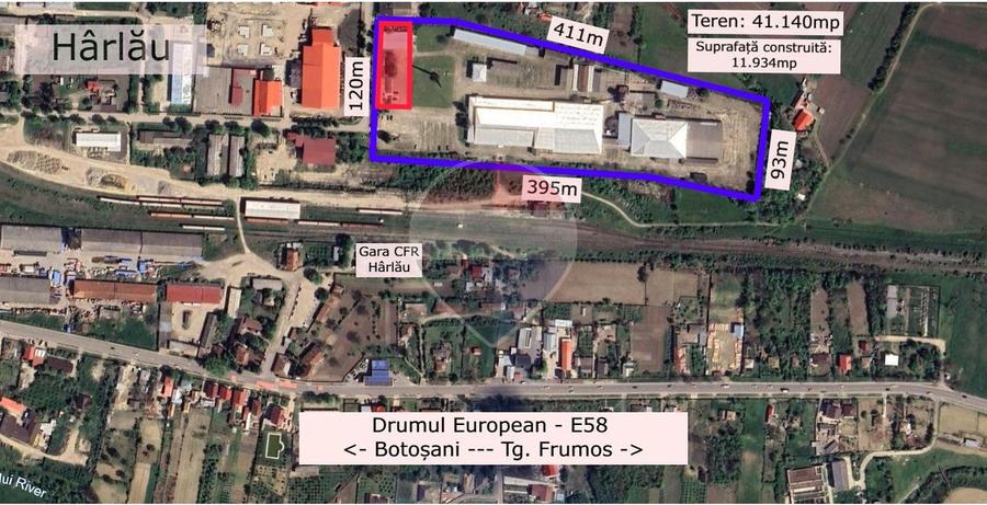 Spațiu industrial 4.1Ha Teren și 12.000mpc - Zona Industrială - Hârlău