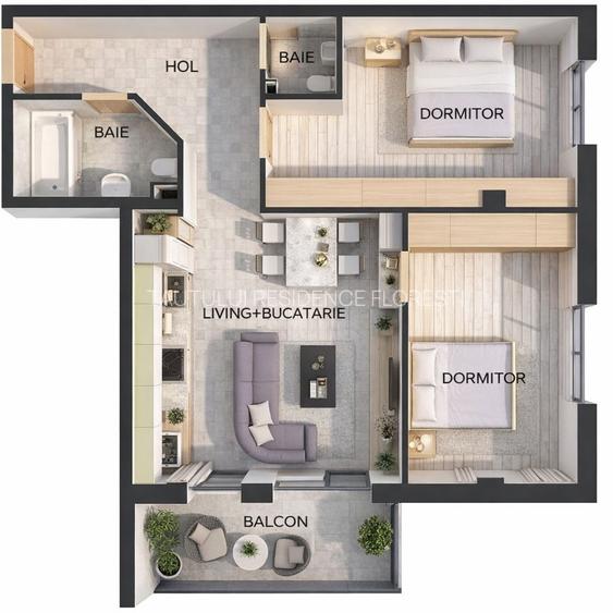 Ap 3 camere -Tautului Residence- zona Parcul Poligon SubCetate - 1
