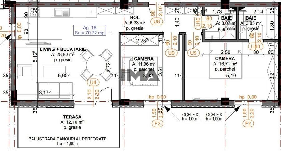 Apartament 3 camere finisat, 70mp, bloc nou Iris