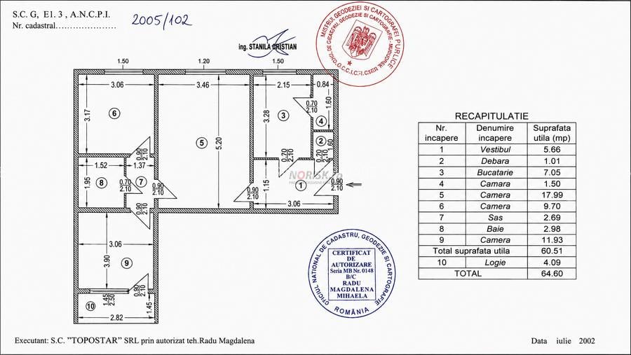 3 Camere | Semidecomandat | Brâncoveanu | Etaj 3 | 65 m² - 8