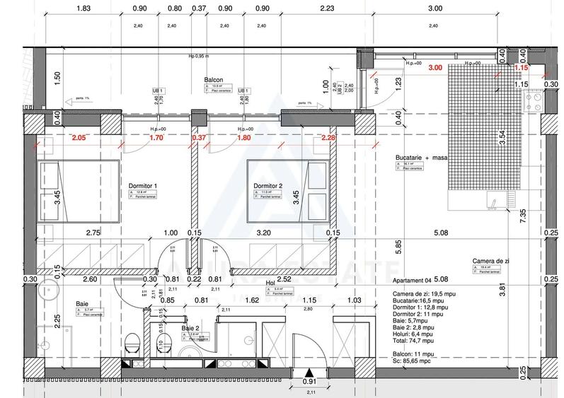 Apartament premium 75 mp utili cu parcare subterana si boxa Central