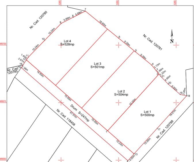 Teren intravilan 500 mp sau 1000 mp în Zarnesti –Tohanita incepand cu 17500 euro