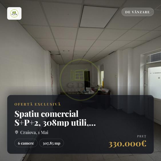 Spatiu comercial S+P+2, 308mp utili, cartier 1 Mai, zona Facultatea de Medicina