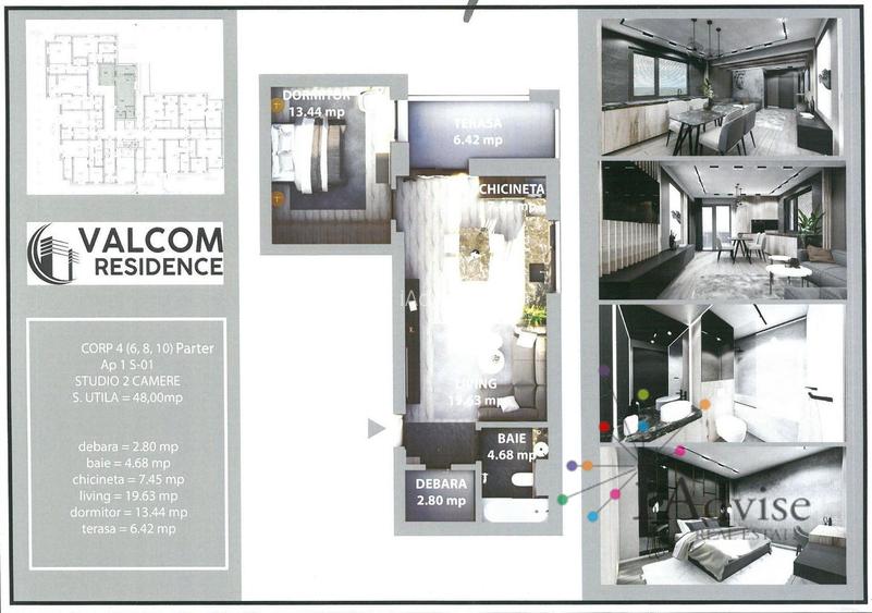 Valcom Residence Bartolomeu, Studio 2 camere, terasa 6.42mp, Comision 0% - 6