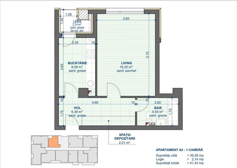 Apartament Nou 1 camere de vanzare C.U.G.