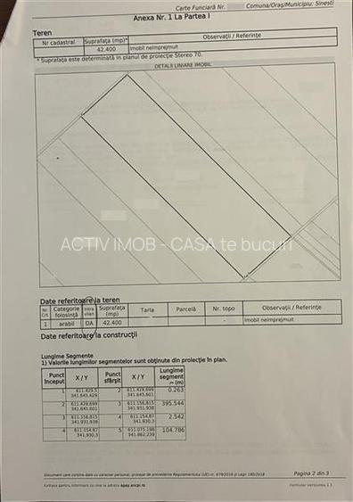 Pachet 3 terenuri intravilane Sinesti 12 euro mp - 2