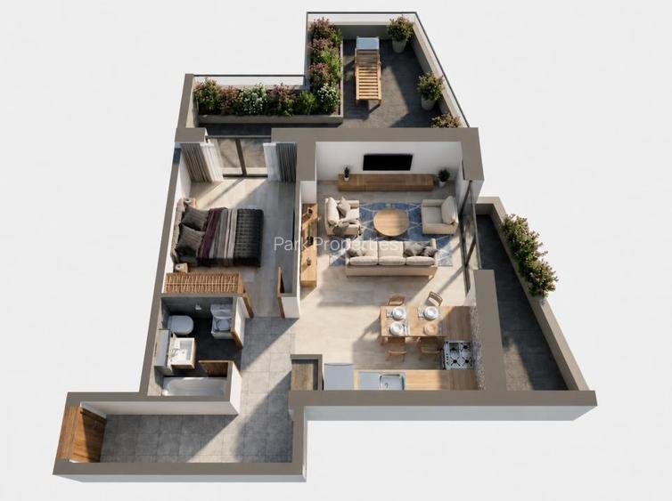 APARTAMENT CU 2 CAMERE, TERASĂ GENEROASĂ ȘI VEDERE CĂTRE LAC - 2