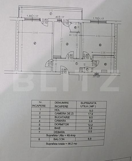 Apartament 2 camere, 49.40 mp, zona Bulevardul București