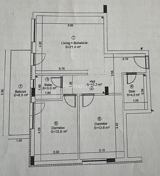 Apartament 3 camere| 66mp| LIFT| 2 PARCARI INCLUSE| strada Fagului - 15