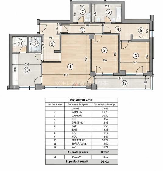 Natura Residence | 3 camere | 98 mp | 3 băi | 2 parcări | Piscină & SPA