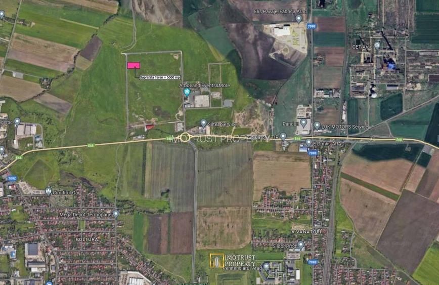Teren logistic de vânzare 5.000 mp – acces Centura Arad | PUZ aprobat - 5