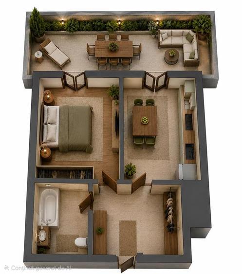Apartament nou cu o camera de vanzare in Valea Adanca cu Tva inclus