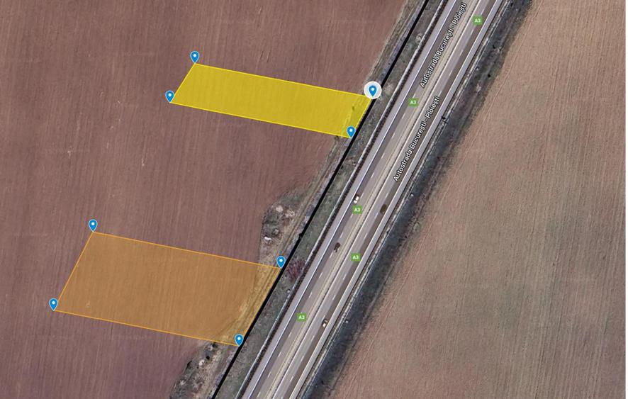 Teren intravilan 6700 mp (2200 mp si 4500 mp) cu deschidere la autostrada A3!