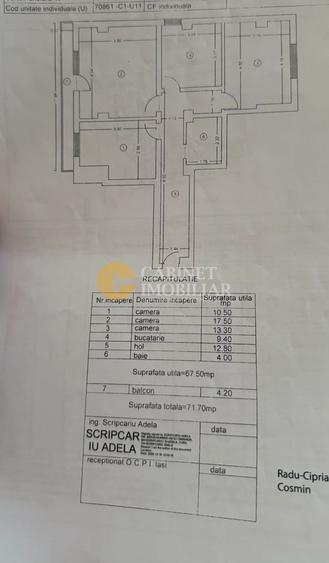 3 CAMERE DECOMANDAT--ETAJ 1-- ROND MALL MOLDOVA