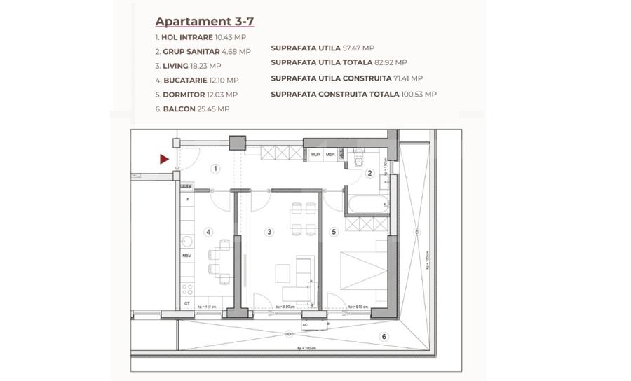 Apartament 2 camere, 82.92 mp, ansamblu 0% Comision Achiziție, Calea Severinului