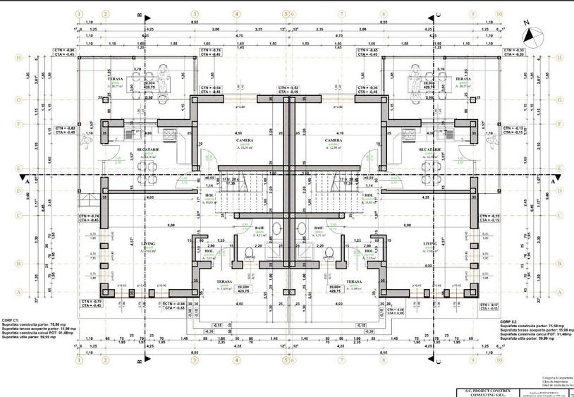 Duplex de vânzare în Dezmir – 120 mp utili / unitate, teren 350–550 mp