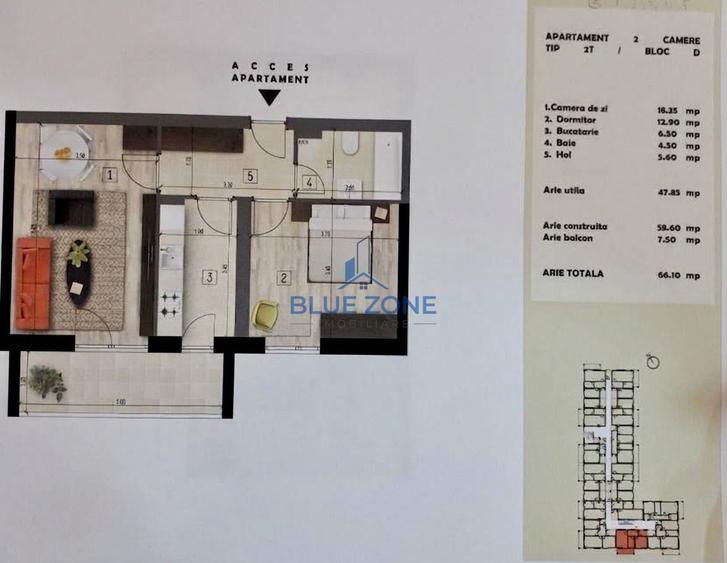 De Vânzare: Apartament modern cu 2 camere – Complex Quadra Trees