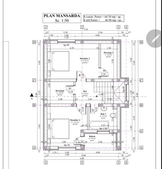 Casa individuala P+M in Sacosul Turcesc