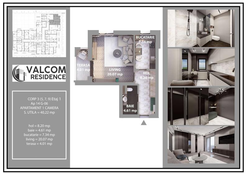 Valcom Residence Bartolomeu, Garsoniera, terasa 4.01, Comision 0%