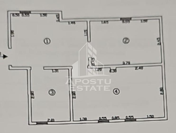 Apartament 2 camere de vanzare, centrala proprie, Freidorf, Timisoara