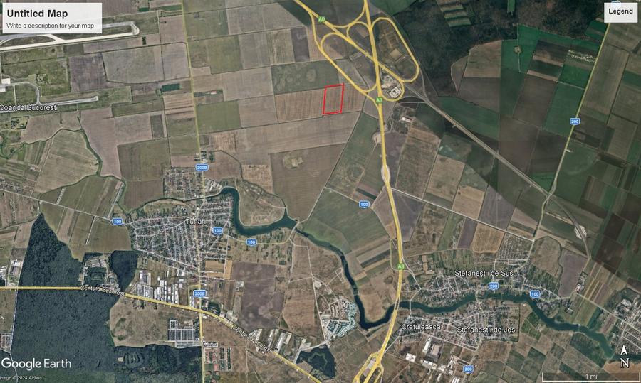 Vanzare teren 8 ha, Tunari, nod Autostrazi 0- A 3, intravilan, cert urbanism