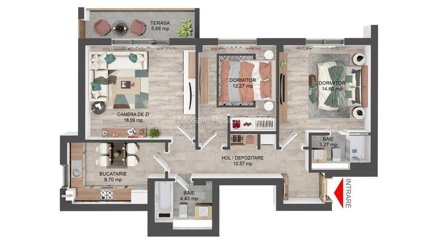 Apartament 3 camere modern etaj 1/8  *incalzire in pardoseala inclusa in pret* - 4